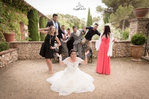 Mariage photo de goupe banc casse