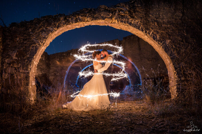 Mariage light painting Art Fusion